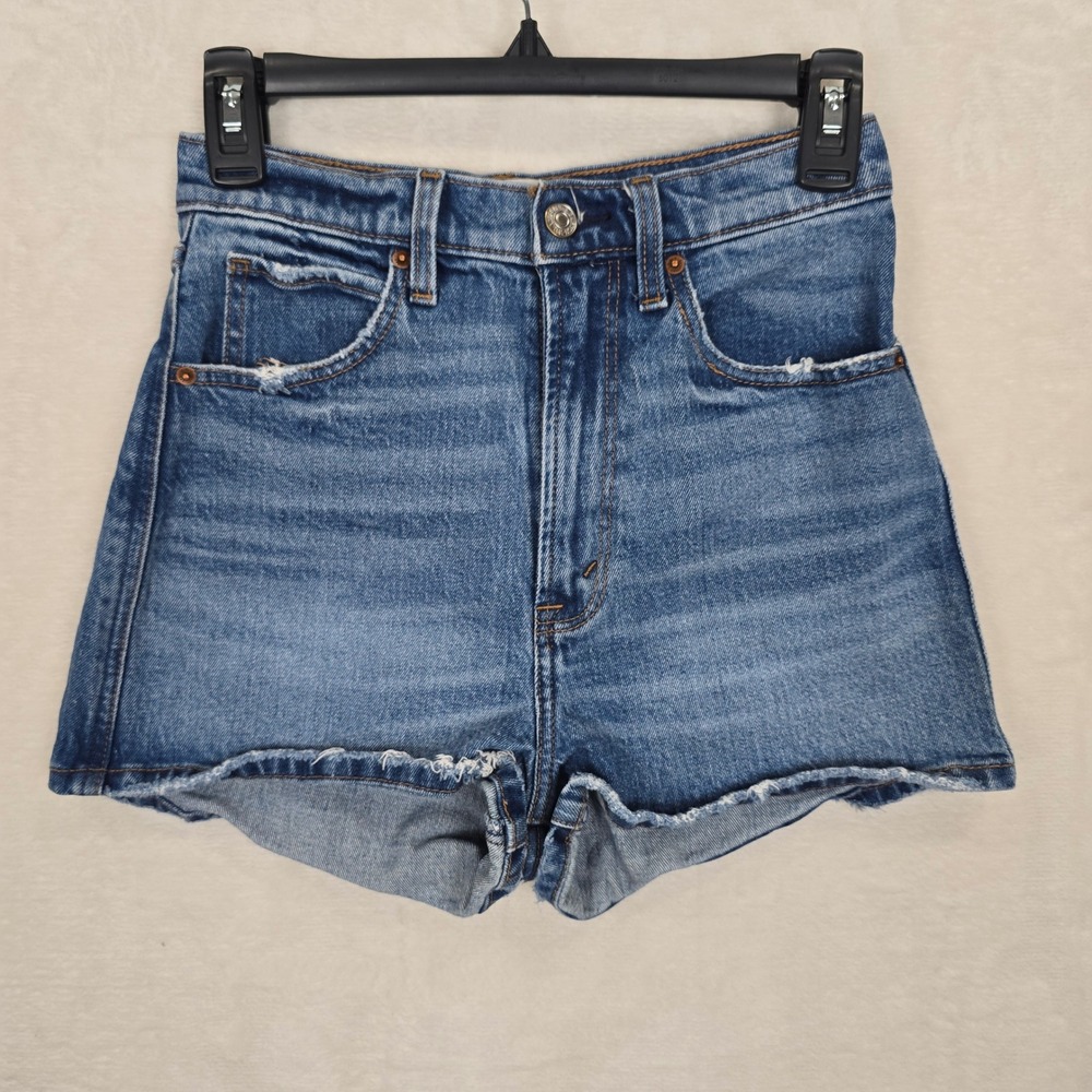 Abercrombie & Fitch Ultra High Rise Mom Shorts Curve Love Medium Wash 26 2